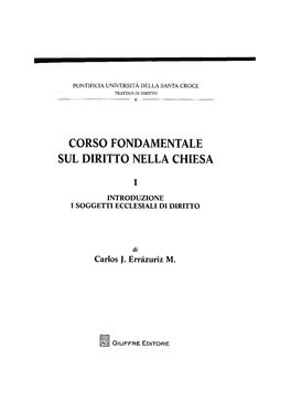 Errazuriz, Il Diritto Canonico Nella Storia