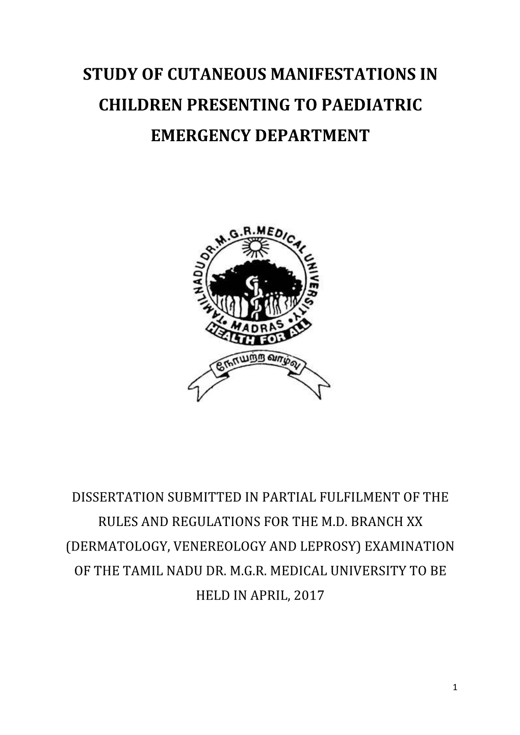 Study of Cutaneous Manifestations in Children Presenting to Paediatric Emergency Department