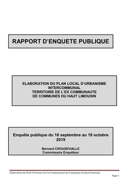 Rapport D'enquete Publique