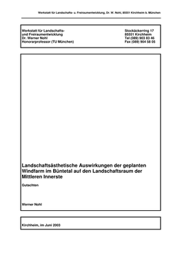 Landschaftsästhetisches Gutachten