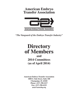 Directory of Members and 2014 Committees (As of April 2014)