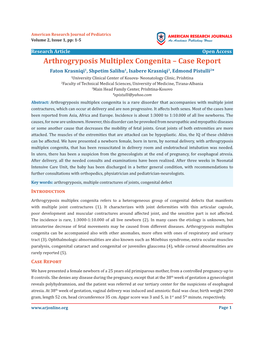 Arthrogryposis Multiplex Congenita