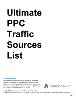 Ultimate Paid Traffic Sources List
