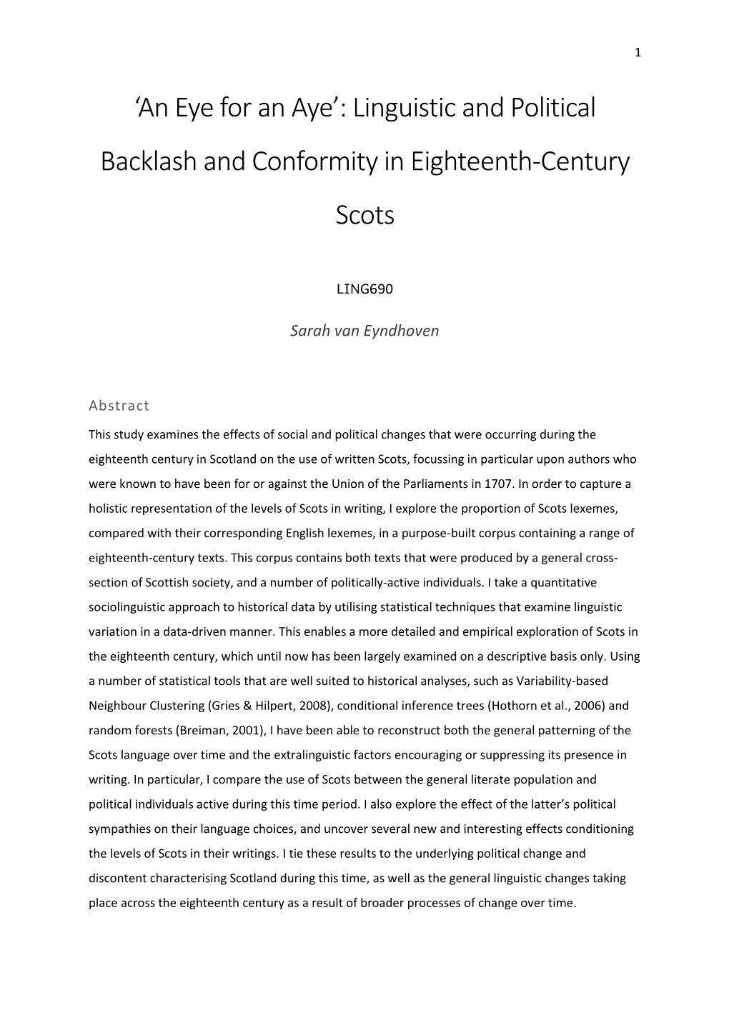 Linguistic and Political Backlash and Conformity in Eighteenth-Century Scots