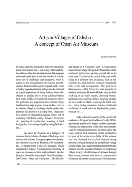 Artisan Villages of Odisha : a Concept of Open Air Museum