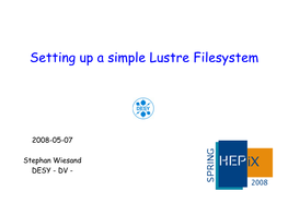 Setting up a Simple Lustre Filesystem