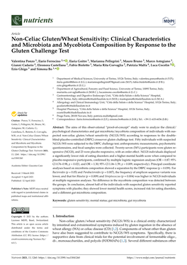 Non-Celiac Gluten/Wheat Sensitivity: Clinical Characteristics and Microbiota and Mycobiota Composition by Response to the Gluten Challenge Test