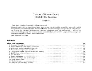 Treatise of Human Nature Book II: the Passions