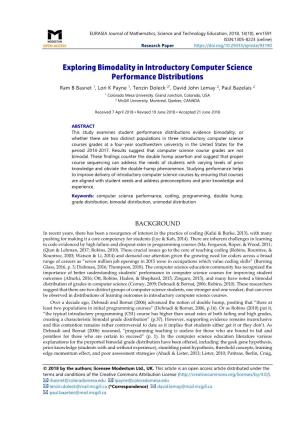 Exploring Bimodality in Introductory Computer Science Performance Distributions