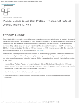 The Internet Protocol Journal, Volume 12, No.4 - Cisco