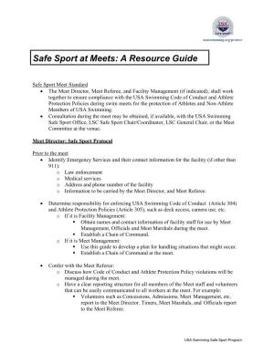Safe Sport at Meets: a Resource Guide