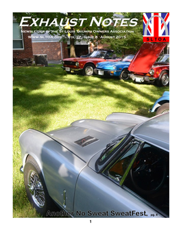Exhaust Notes Newsletter of the St Louis Triumph Owners Association Vol 17, Issue 8 August 2015