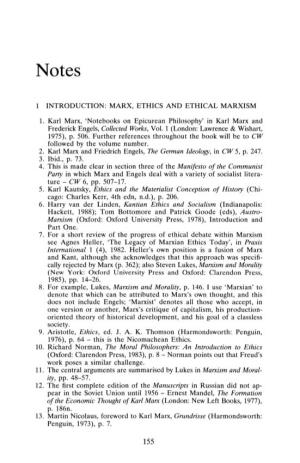 1 INTRODUCTION: MARX, ETHICS and ETHICAL MARXISM 1. Karl