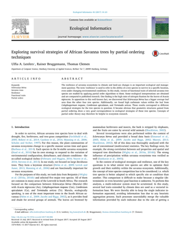 Exploring Survival Strategies of African Savanna Trees by Partial Ordering Techniques