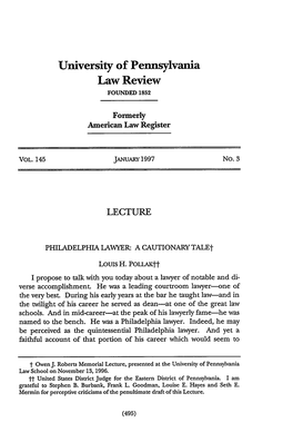 Philadelphia Lawyer: a Cautionary Tale