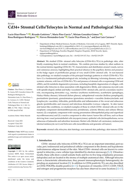 Cd34+ Stromal Cells/Telocytes in Normal and Pathological Skin