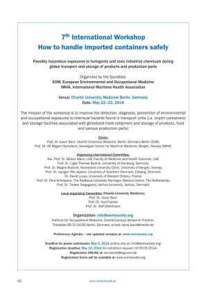 7Th International Workshop How to Handle Imported Containers Safely