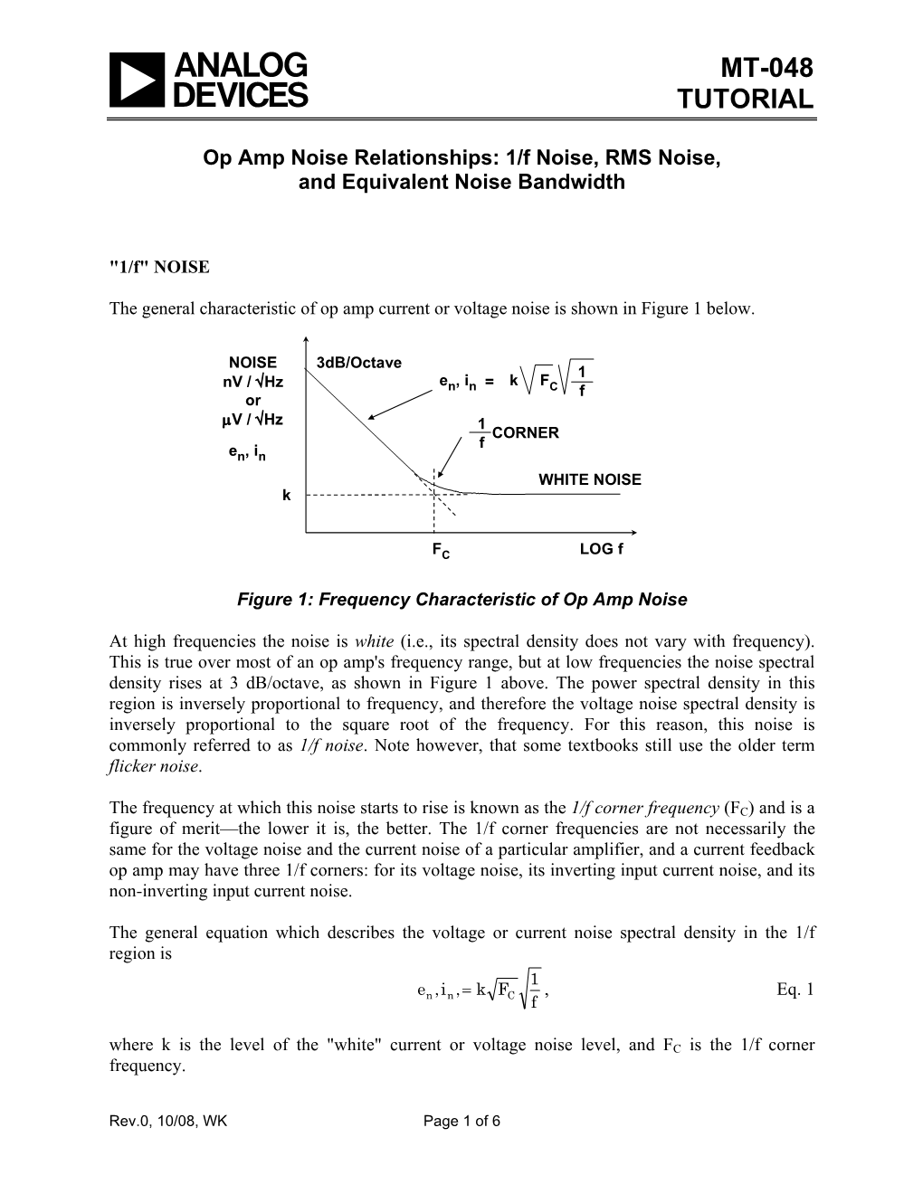 MT-048: Op Amp Noise Relationships