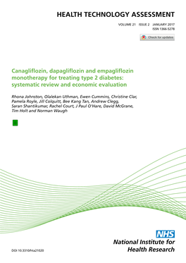 Canagliflozin, Dapagliflozin and Empagliflozin Monotherapy for Treating Type 2 Diabetes: Systematic Review and Economic Evaluation