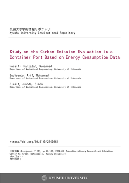 Study on the Carbon Emission Evaluation in a Container Port Based on Energy Consumption Data