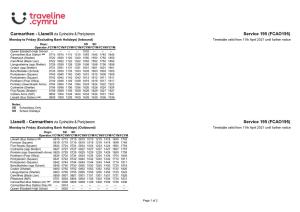 Timetable 195FCA1
