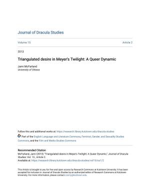 Triangulated Desire in Meyer's Twilight: a Queer Dynamic