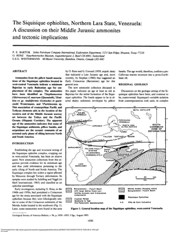 The Siquisique Ophiolites, Northern Lara State, Venezuela: a Discussion on Their Middle Jurassic Ammonites and Tectonic Implications