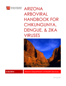 Arizona Arboviral Handbook for Chikungunya, Dengue, & Zika Viruses