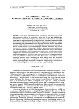 An Introduction to Ethnoveterinary Research and Development