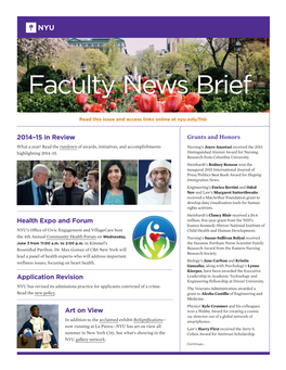 Faculty News Brief