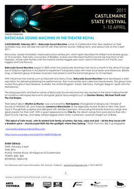 Batucada Sound Machine in the Theatre Royal