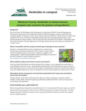 Herbicides in Compost 1 (877) 301-4555 September 2010