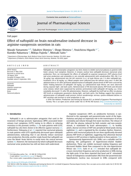 Effect of Naftopidil on Brain Noradrenaline-Induced Decrease in Arginine-Vasopressin Secretion in Rats