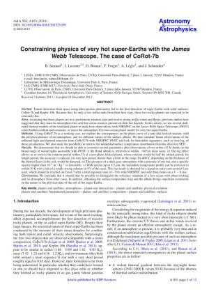 Constraining Physics of Very Hot Super-Earths with the James Webb Telescope