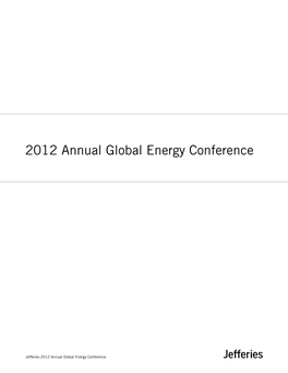 2012 Annual Global Energy Conference