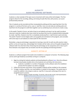 Audacity Audio Recording Software