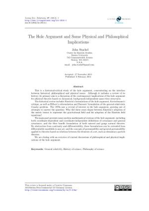 The Hole Argument and Some Physical and Philosophical Implications