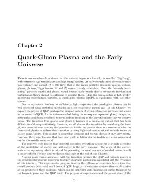Quark-Gluon Plasma and the Early Universe