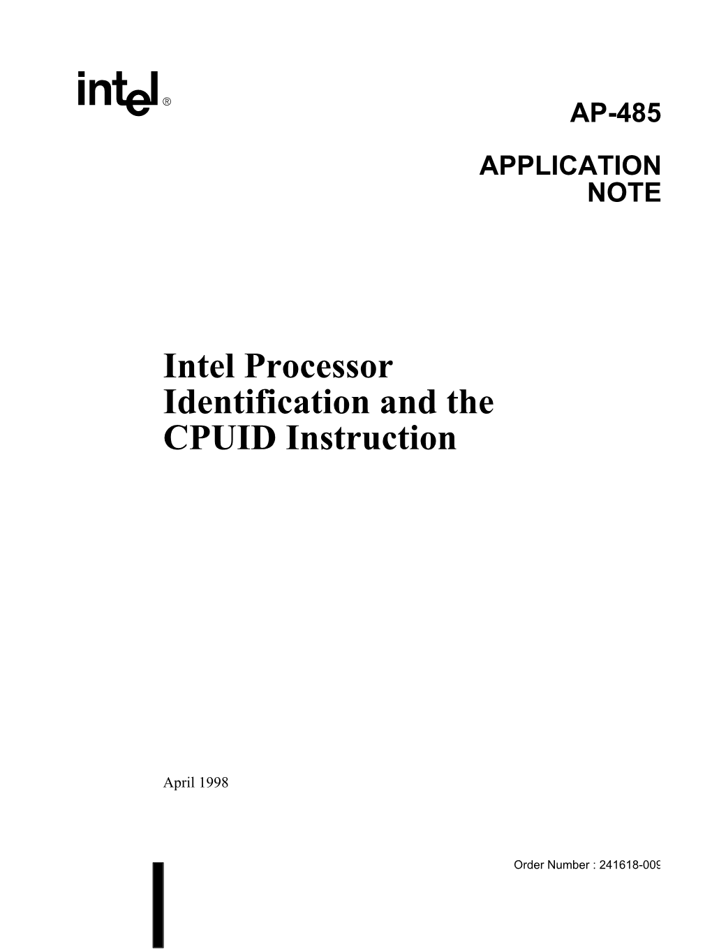 Intel Processor Identification and the CPUID Instruction