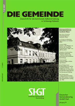 Zeitschrift Für Die Kommunale Selbstverwaltung in Schleswig-Holstein