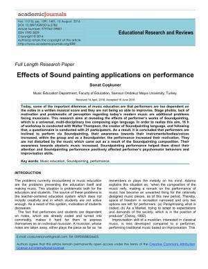 Effects of Sound Painting Applications on Performance