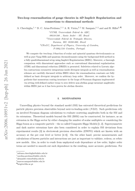 Arxiv:2006.10951V2 [Hep-Ph] 26 Jun 2021 Calculations of Known Particles and Interactions Are Just As Important to Validate, Redress, Or Refute New Models