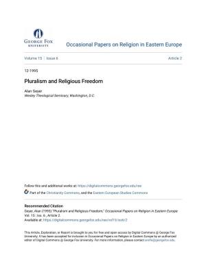 Pluralism and Religious Freedom