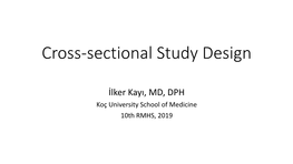 Cross-Sectional Study Design