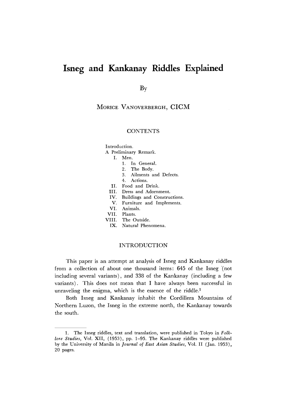 Isneg and Kankanay Riddles Explained