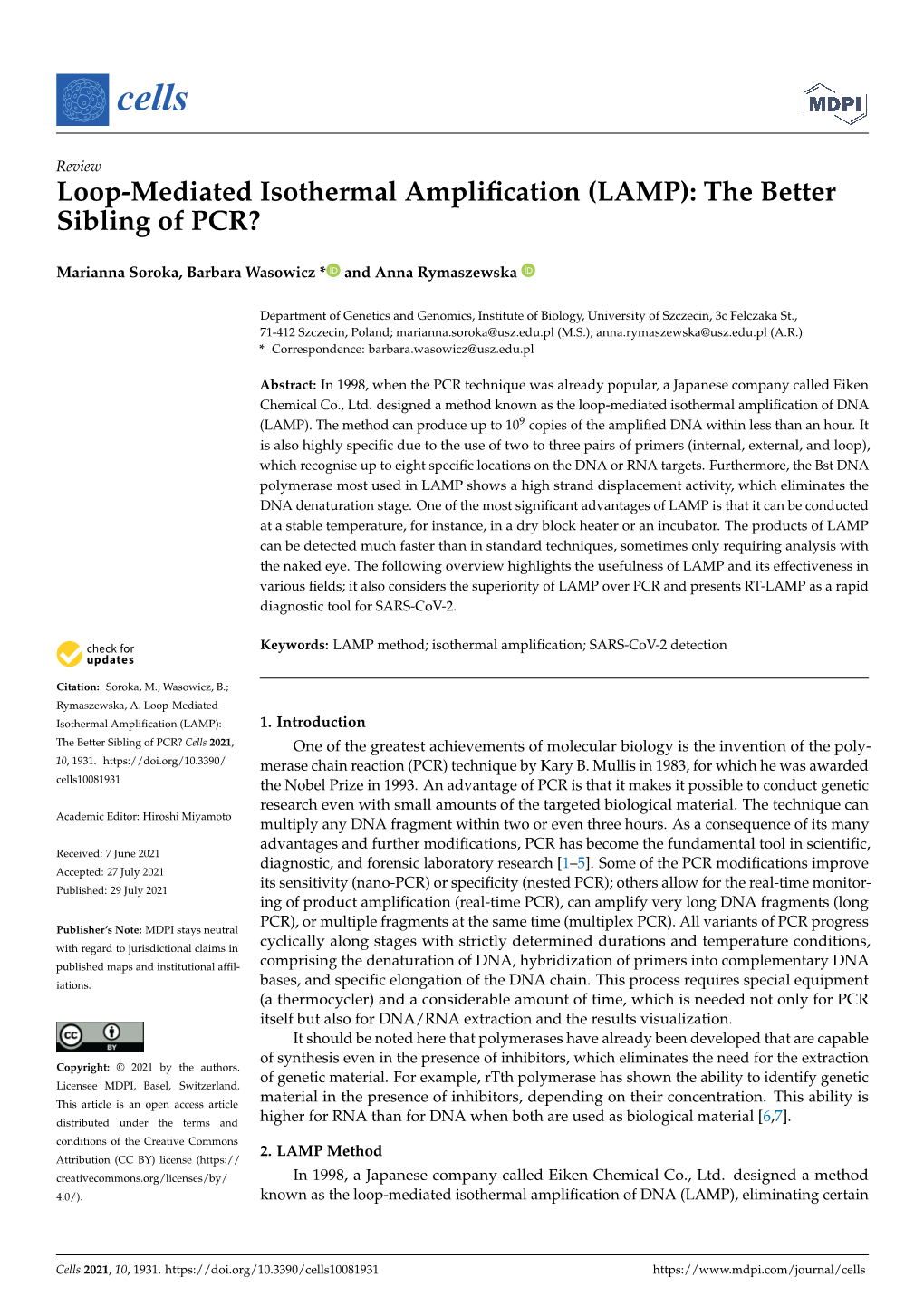 Loop-Mediated Isothermal Amplification (LAMP)