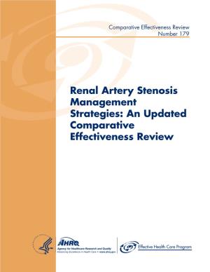 Renal Artery Stenosis Management Strategies: an Updated Comparative Effectiveness Review Comparative Effectiveness Review Number 179