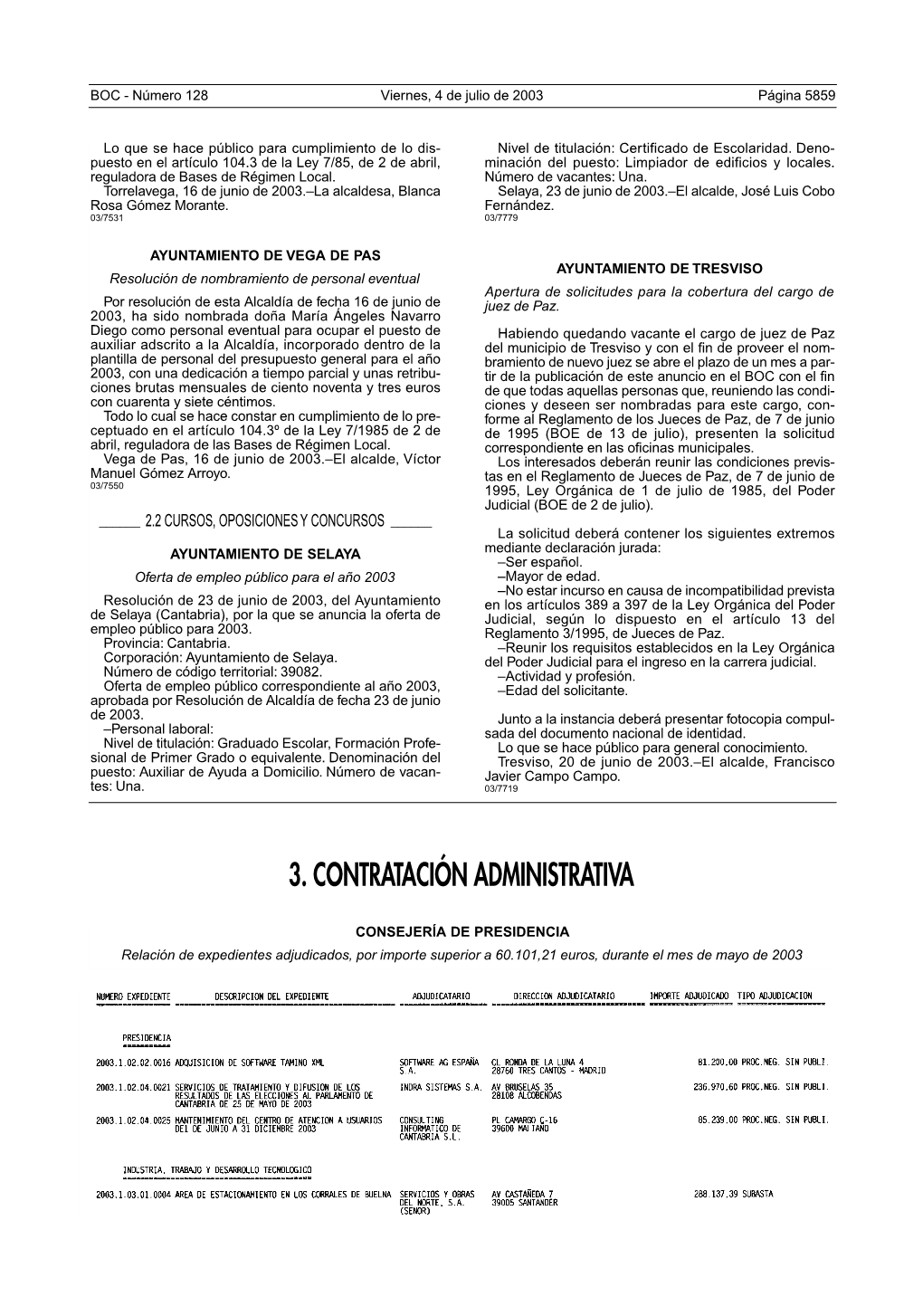 3. Contratación Administrativa