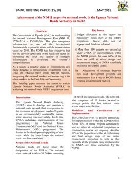 Bmau Briefing Paper (15/18) May2018
