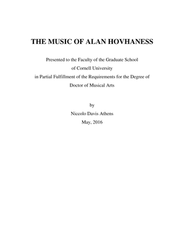 The Music of Alan Hovhaness